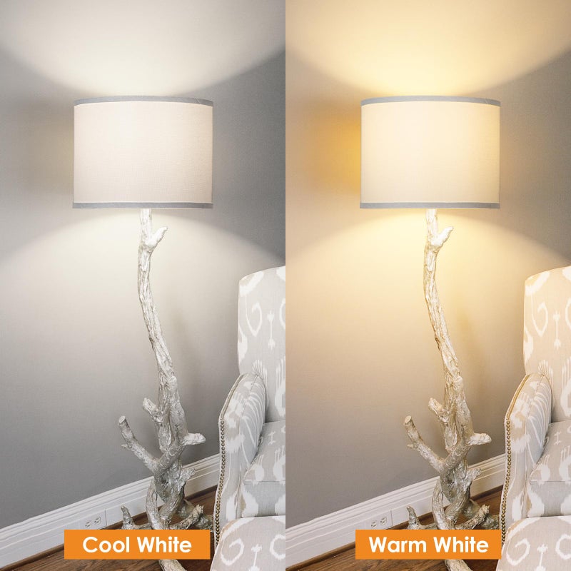 Qingmiao Lamp Shades Set of 2, Drum Lampshades 13" Top x 13" Bottom x 10" High with Spider Fitter, Large Replacement Lamp Shades for Table Lamps, Floor Lamps, Easy Assembly Required (2, White) - Image 3
