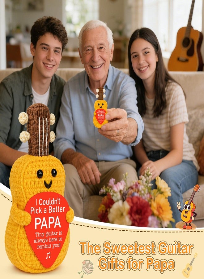 IDEGIFT Fathers Day Papa Grandpa Gifts, Papa Birthday Gifts from Grandkids, Grandpa Grandfather Best Gift from Granddaughter Grandson, Funny Cute Handmade Crochet Music Themed Present for Grandfather Granddad - Image 4