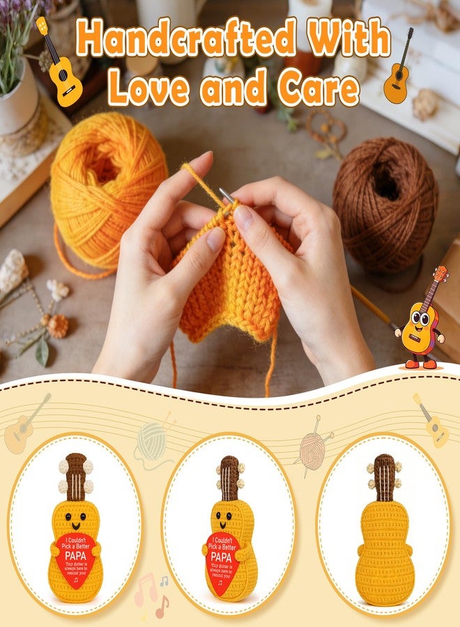 IDEGIFT Fathers Day Papa Grandpa Gifts, Papa Birthday Gifts from Grandkids, Grandpa Grandfather Best Gift from Granddaughter Grandson, Funny Cute Handmade Crochet Music Themed Present for Grandfather Granddad - Image 3