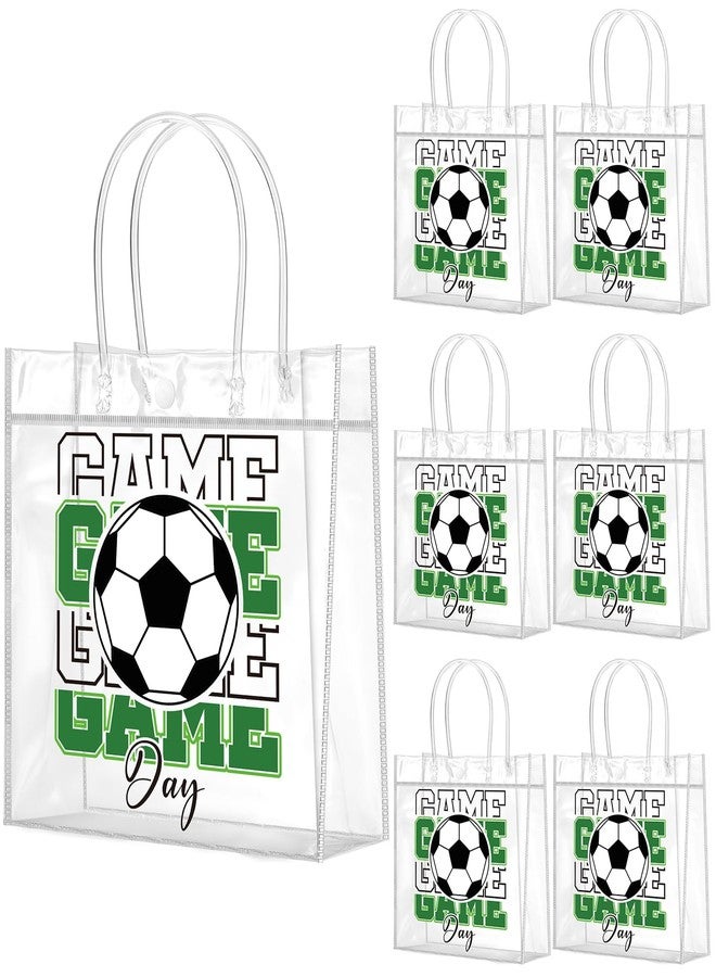 Wesnoy 20 Pcs Soccer Party Favor Soccer Goodie Gifts Bags with Handles Reusable Sport Themed Treat Bags for Candy Birthday Party Supplies 8 x 8 x 3.15'' - Image 1