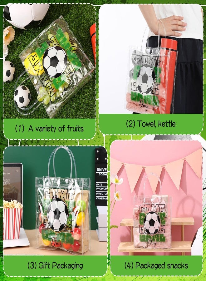 Wesnoy 20 Pcs Soccer Party Favor Soccer Goodie Gifts Bags with Handles Reusable Sport Themed Treat Bags for Candy Birthday Party Supplies 8 x 8 x 3.15'' - Image 2