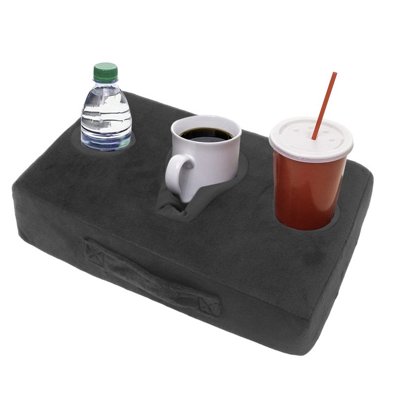 Couch Cup Holder Pillow: Premium Sponge Material, Removable Washable Cover, Temporary Thermal Insulation - Universal Size Fit for Sofa, Floor, Bed and Home Use - Image 4