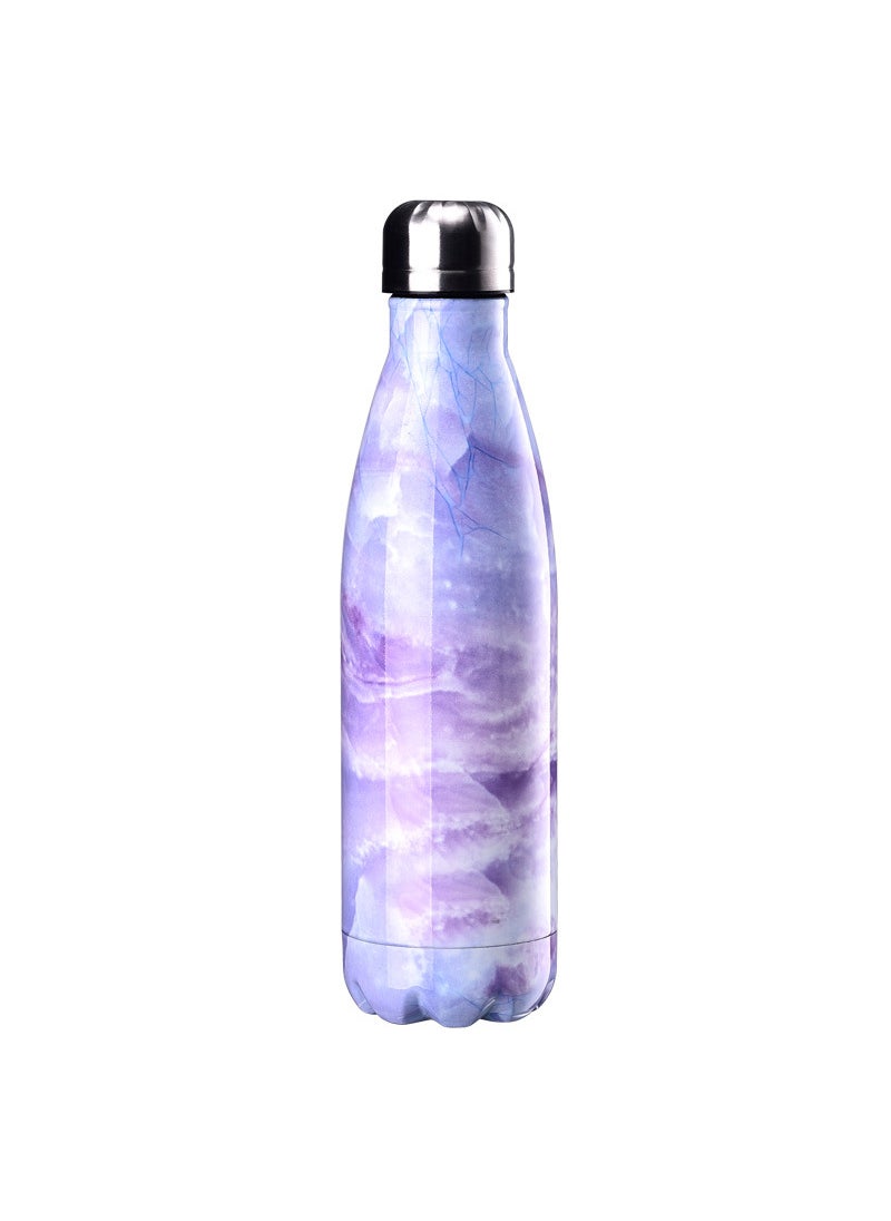 Generic - Marble Finish Sports Water Bottle 304 Stainless Steel Thermal Flask Magic Purple - Image 1