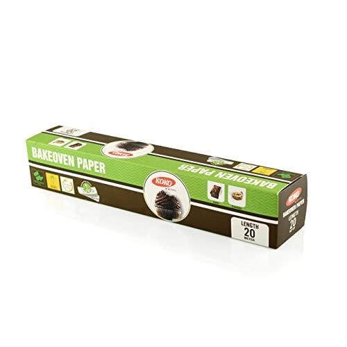 KOKO Bakeoven Paper (20 Meters) | Pack of 1 (100% Oven Safe & Microwave Safe Upto 240° C) and Free Measuring Spoon Inside - Image 1