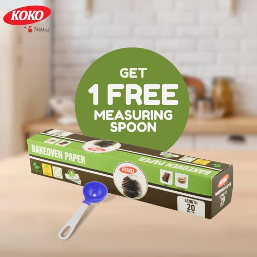 KOKO Bakeoven Paper (20 Meters) | Pack of 1 (100% Oven Safe & Microwave Safe Upto 240° C) and Free Measuring Spoon Inside - Image 2