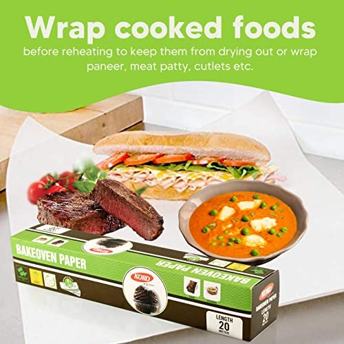 KOKO Bakeoven Paper (20 Meters) | Pack of 1 (100% Oven Safe & Microwave Safe Upto 240° C) and Free Measuring Spoon Inside - Image 3