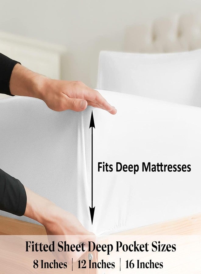 SKY BEDDINGS ملاءة سرير بسحاب - مقاس مزدوج، جيب عميق 8 بوصات، ملاءة سفلية من الألياف الدقيقة المصقولة بجودة فندقية، ناعمة وخالية من التجاعيد، مقاومة للانكماش والبهتان، ملاءة واحدة فقط (أبيض) - Image 4
