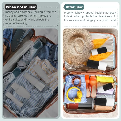 NACHLYNN 10 Pack Silicone Bottle Covers Black Silicone Travel Size Container Sleeves Travel Bottle Covers Reusable Travel Sleeves for Toiletries for Men Women Travel Toiletry Bag Accessories - Image 4