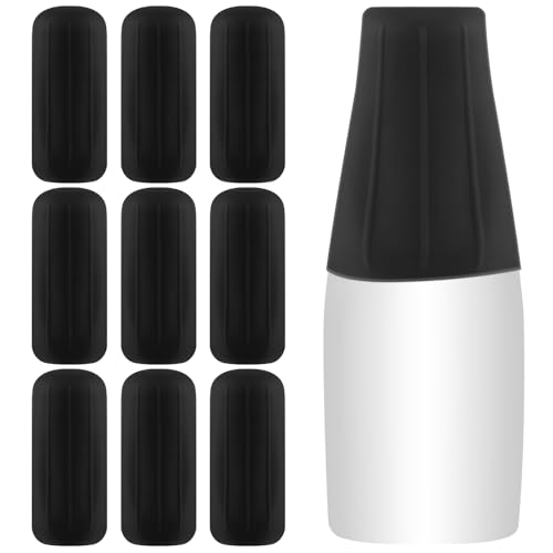 NACHLYNN 10 Pack Silicone Bottle Covers Black Silicone Travel Size Container Sleeves Travel Bottle Covers Reusable Travel Sleeves for Toiletries for Men Women Travel Toiletry Bag Accessories - Image 1