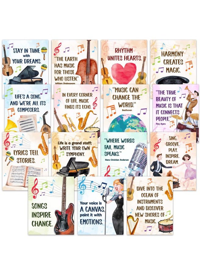 Decorably 18 Music Classroom Posters Elementary - 11x14in Music Classroom Decor, Music Education Posters for Classroom, Music Classroom Decorations, Music Posters for Classroom, Music Bulletin Board Decorations - Image 1