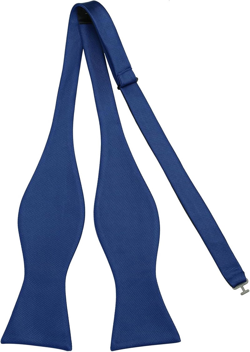 pensee Mens Solid Bowtie Woven Self Tie Bow Ties Tuxedo & Wedding Bowties - Image 1