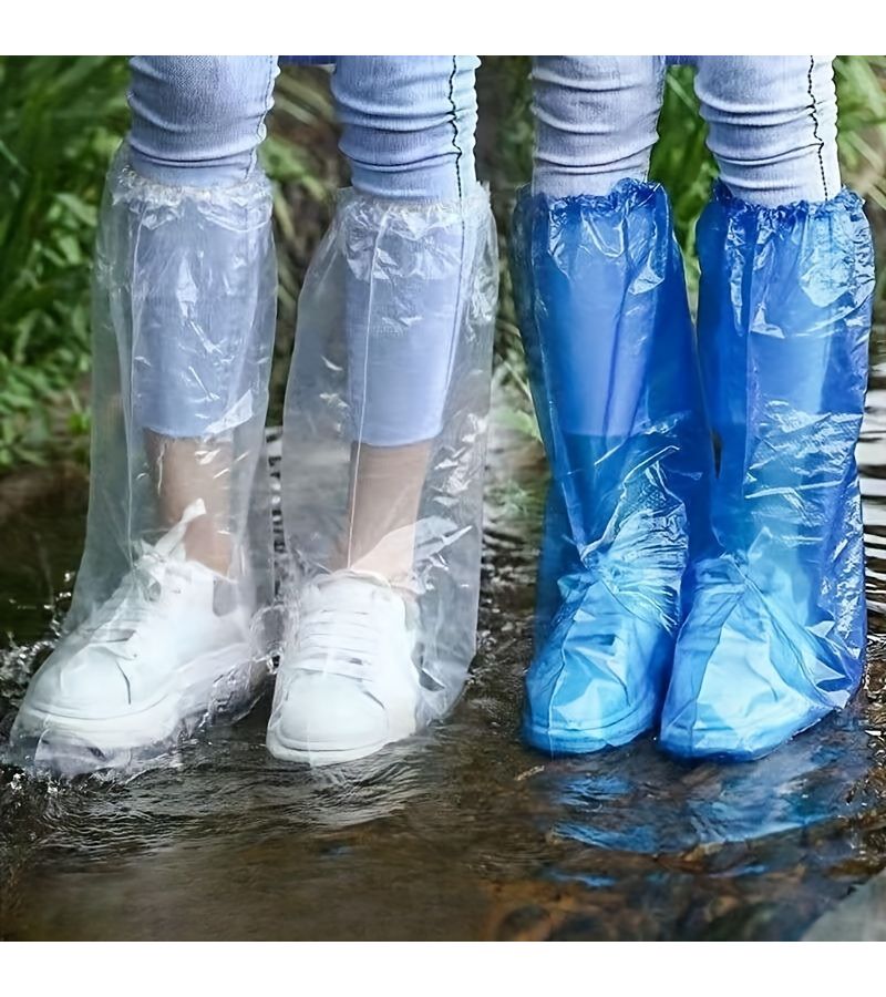 5 Pairs Transparent Disposable Shoe Covers Thick Wear Resistant Outdoor Isolation - Image 1