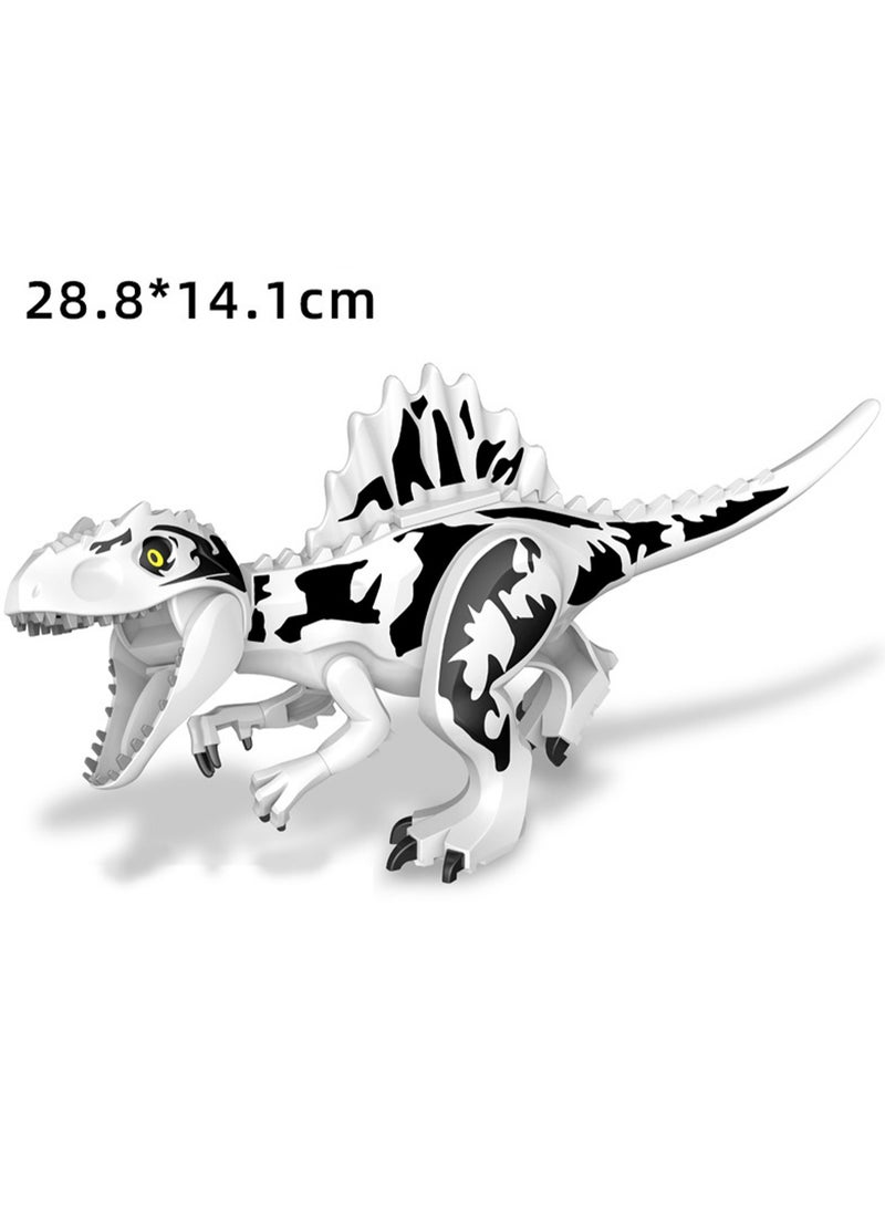 مجموعة من مكعبات بناء الديناصورات الجوراسية الكبيرة الحجم Tyrannosaurus Rex Quetzalcoatlus Spinosaurus نموذج نشاط للأطفال (Spinal Predator 14.1*28.8 سم) - Image 2