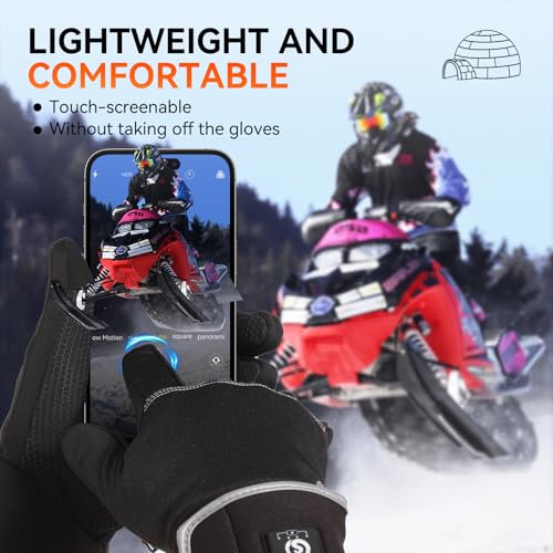 Savior Heated Glove Liners,Electric Heated Thin Gloves with Remaining Power Display,Rechargeable Hand Warmers,Suitable for Winter Driving,Typing,Running - Image 3