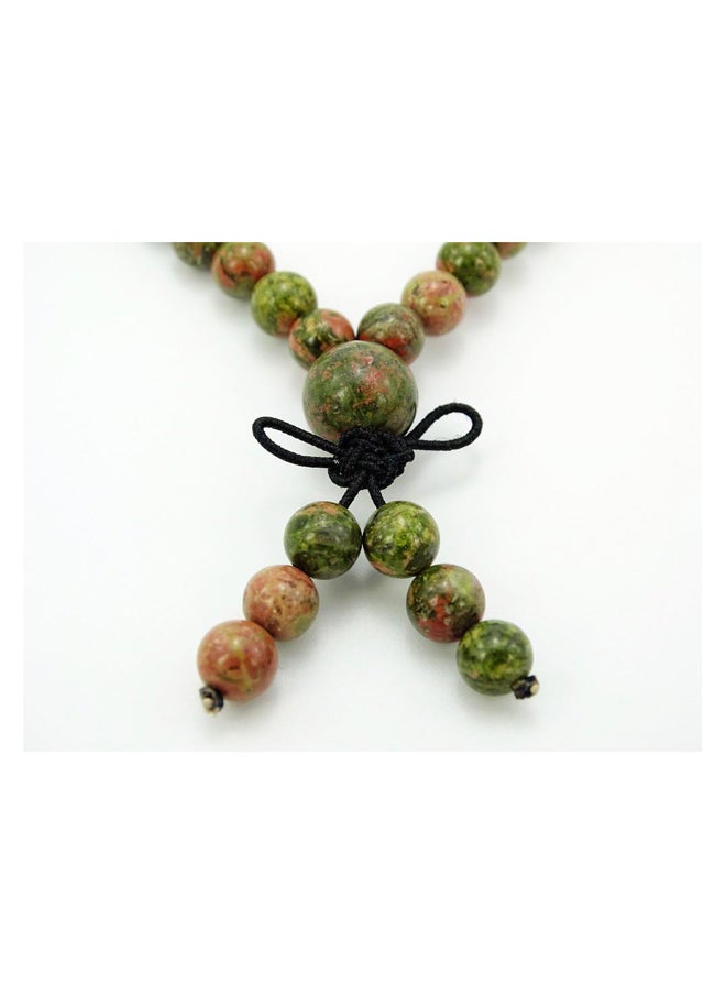 Generic Handmade Multi-Purpose Rosary with 108 Beads Size 6mm Made of Natural Unakite Stones and Elastic String  - Image 3