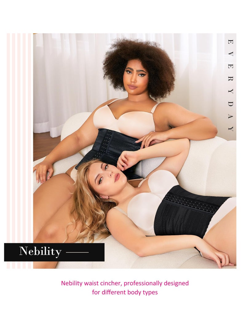 SOLARAE Waist Trainer for Women Underbust Waist Cincher Shapewear Corset Sport Girdle Hourglass Body Shaper Tummy Control Plus Size Waist Trainers for Women Belly Trimmer Corset Girdle L - Image 5