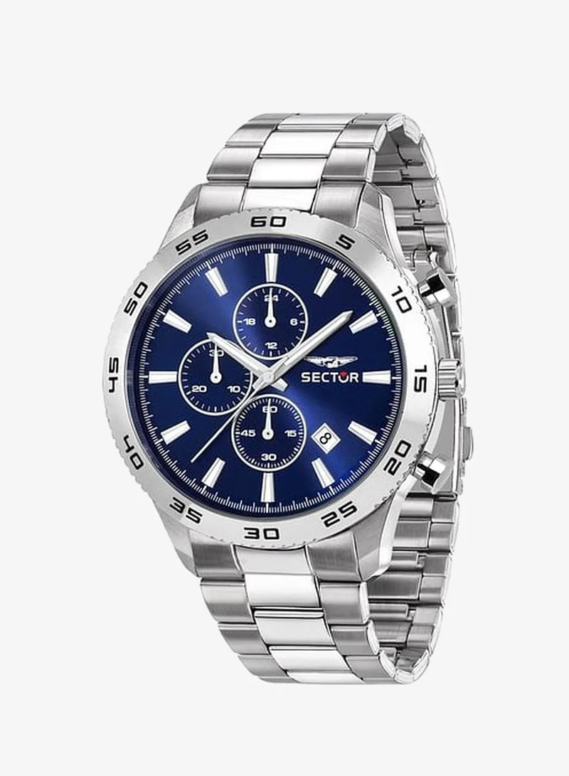 Sector 270 Collection Men's Chronograph Analog Watch - Blue Sunray Dial, 45mm Stainless Steel Case, Silver Stainless Steel Bracelet, Quartz - R3273778011