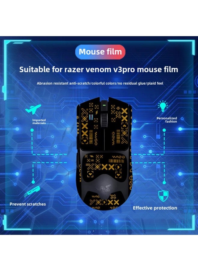 Suitable For Poison Viper V3pro Professional Edition Mouse Anti-Slip Sticker Full Bag With Back Sticker Sweat Absorbing Anti-Slip Lizard Skin For Wholesale-Color:Poison Viper V3pro-SY-040 Team Printing/Black Diamond-Full Package  - Image 5