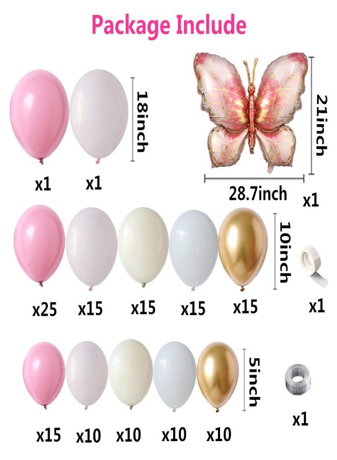 EASUTE Butterfly Birthday Decorations, 146pcs Pink Butterfly Balloons Arch Garland Kit for Wildflower Fairy Baby Shower Women Girl Birthday Garden Tea Party Decorations - Image 2