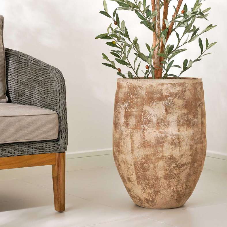 Pan Home Sandrine Terracotta Vase 42x58cm- White - 112AIC9903537 - Image 1