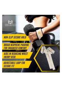 Maverick Straps Padded Weight Lifting Gym Straps For Wrist Support, 25" In Length| Gym Accessories For Men And Women - Deadlift Straps Gym Straps For Improved Grip And Wrist Support- Perfect For Weightlifting And Deadlifts| Free Size | Off-White Color  - Image 2