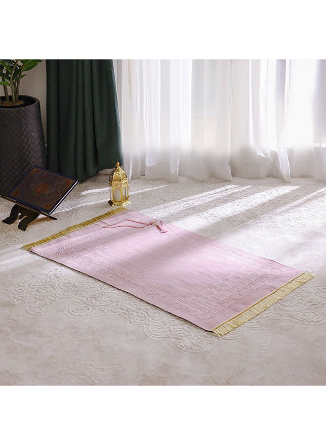 Danube Home Janamaz Embossed Prayer Mat with Beads - Pink - 70x110 cm | Polyester Prayer Mat For Prayer Room - Image 4