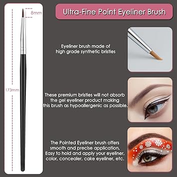 KINGMAS Eyebrow Brush Fine Eyeliner Brush Eyelash Separator Brow Comb Lash Spoolie Brush Steel Mascara Comb Grooming Makeup Tool 5Pcs Set - Image 5