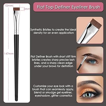 KINGMAS Eyebrow Brush Fine Eyeliner Brush Eyelash Separator Brow Comb Lash Spoolie Brush Steel Mascara Comb Grooming Makeup Tool 5Pcs Set - Image 4