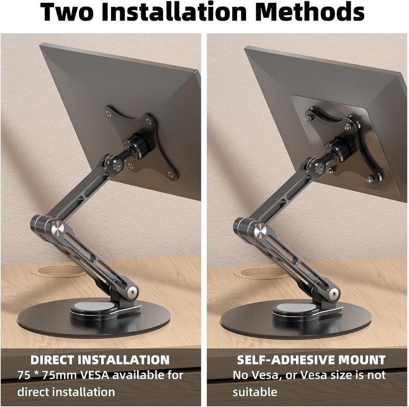 75Mm Vesa Mount Monitor Stand - Foldable Small Monitor Stand For 15.6" 16" 17" 17.3" Inch Portable Monitor Stand Lay Flat Support Vesa 75*75Mm - Image 2