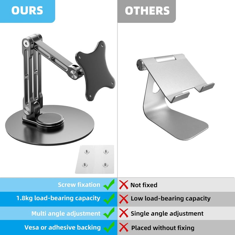 75Mm Vesa Mount Monitor Stand - Foldable Small Monitor Stand For 15.6" 16" 17" 17.3" Inch Portable Monitor Stand Lay Flat Support Vesa 75*75Mm - Image 5