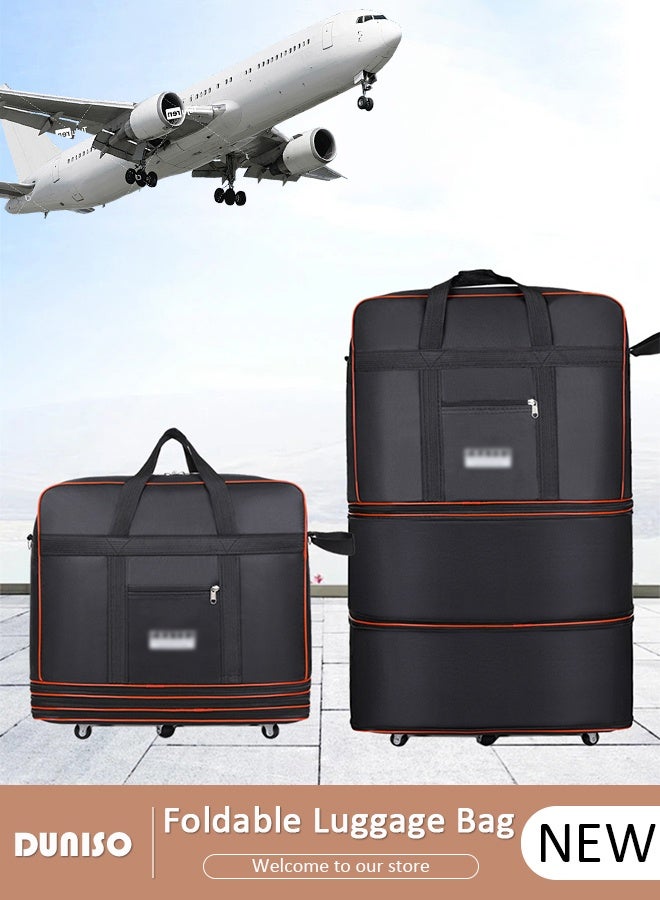 DUNISO Expandable Foldable Luggage Bag Suitcase Collapsible Rolling Travel Luggage Bag Duffel Bag Rolling Wheeled Suitcase Travel Oxford Duffel Bag for Men and Women Lightweight Large Capacity Suitcases - Image 1