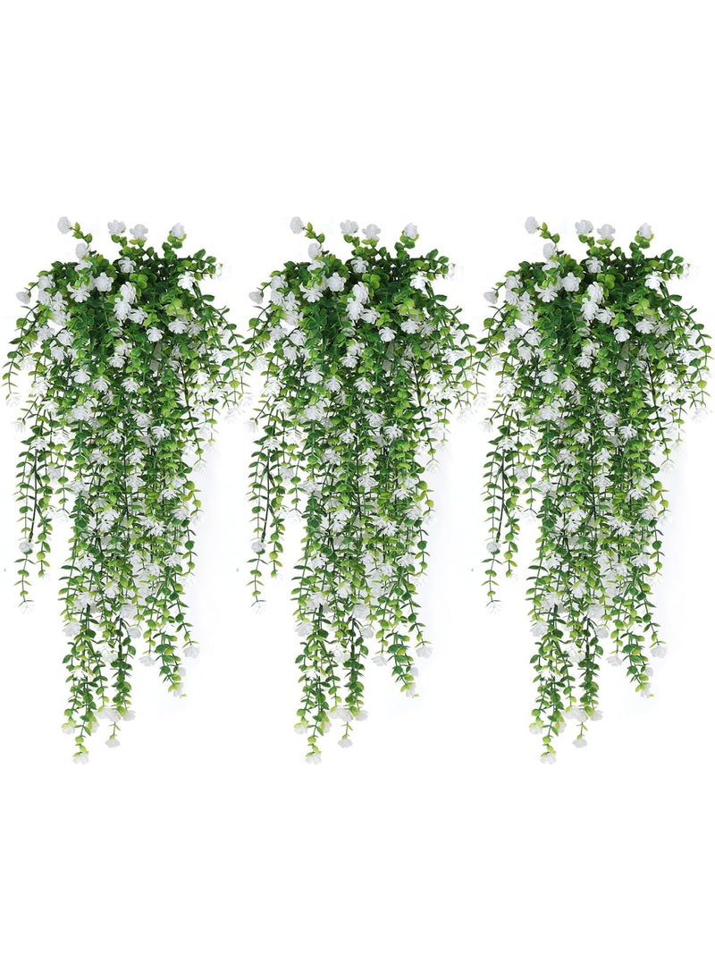Generic Eucalyptus Camellia Wall Hanging Decor White 