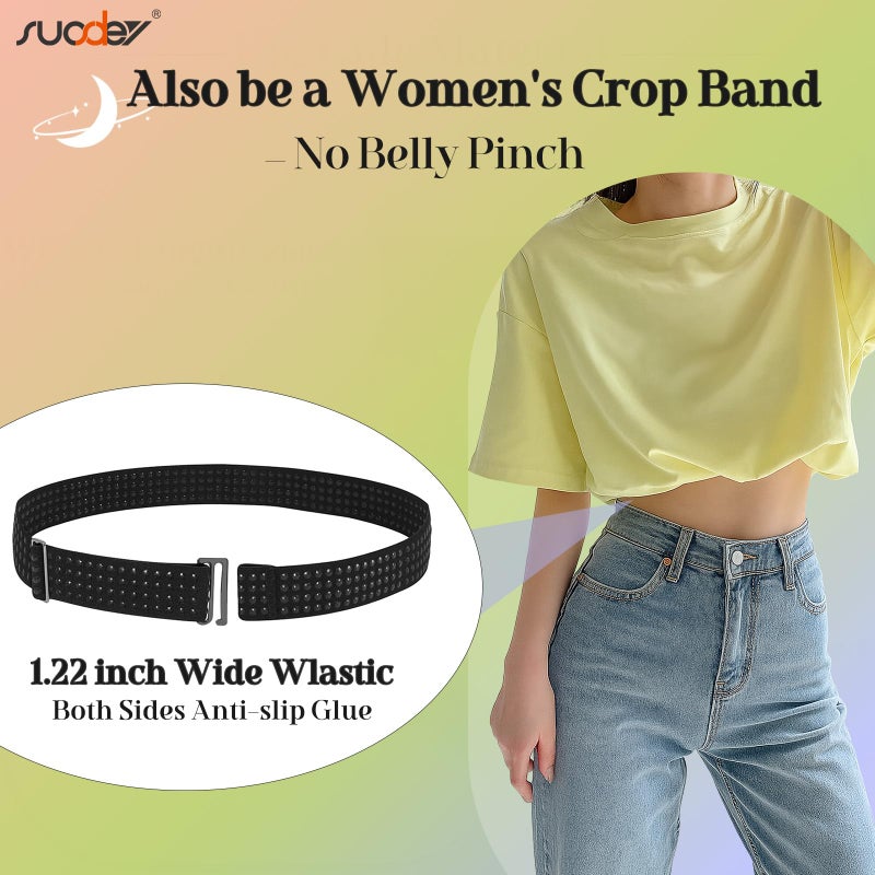 SUOSDEY Shirt Stays Belt for Men Shirt Tucker Holder Crop Top Band for Women Non-slip Adjustable Elastic Band - Image 4