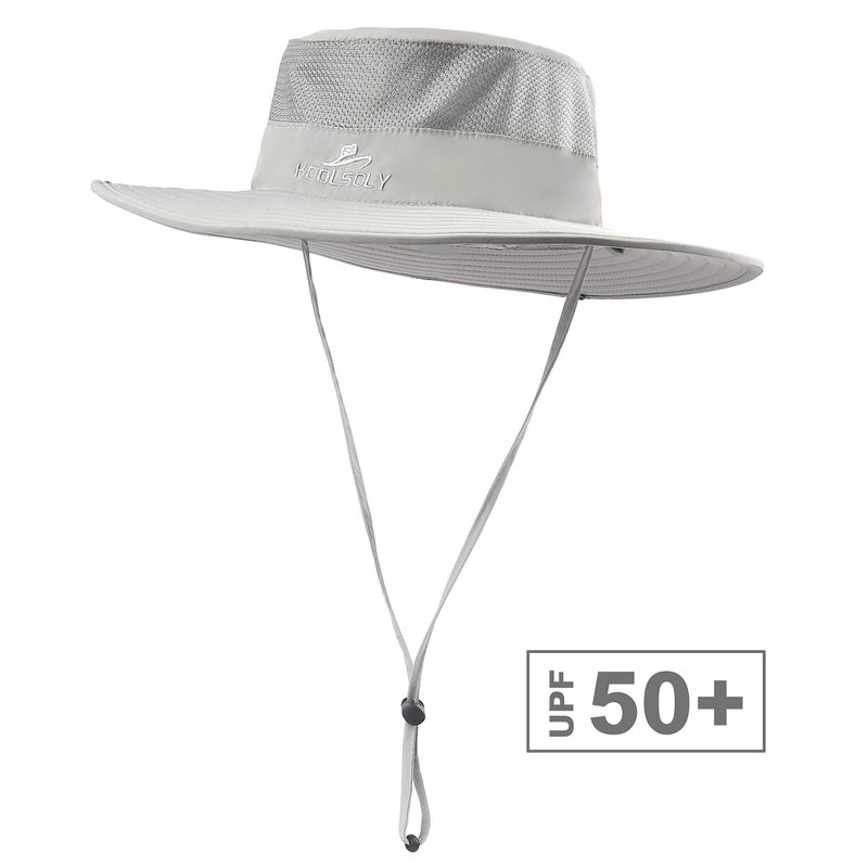KOOLSOLY Fishing Hat,Sun Cap with UPF 50+ Sun Protection and Neck Flap,for Man and Women Light Grey - Image 2