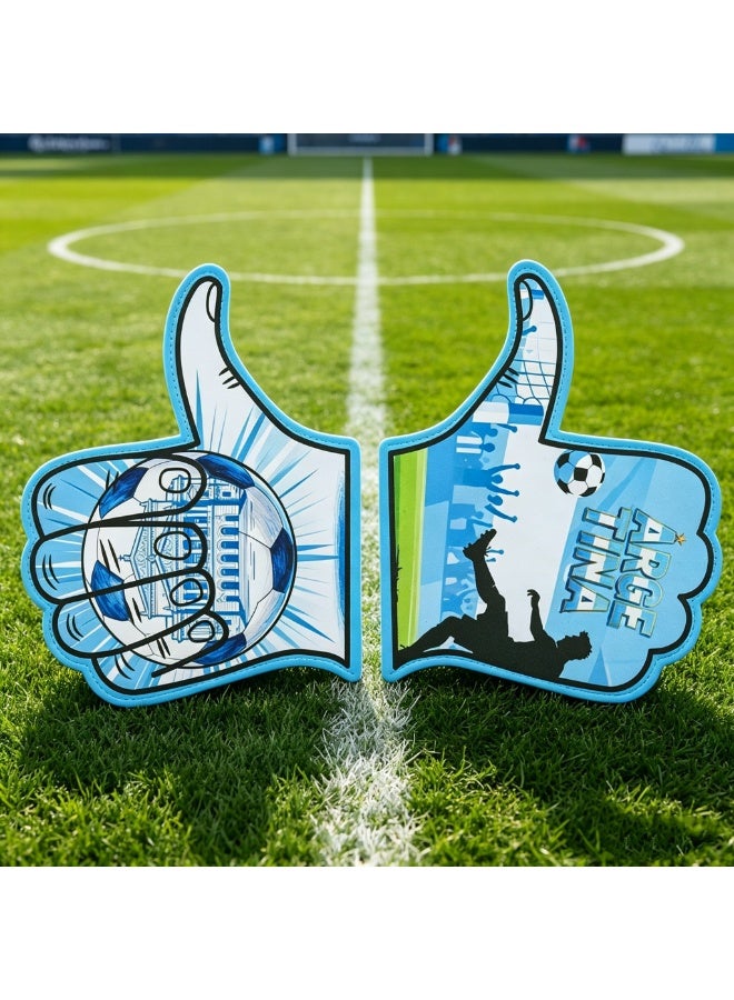 HOMESTAR 1 Pair of Argentina Foam Hand Cheering Gloves, World Cup Cheering Prop, Soccer Game Day Accessories, Stadium Team Cheering Glove For Men And Women, Fan Party Thumb Up Hand, For Football Matches Sports Events Fan Gatherings, One Size Fits All, 22x28cm - Image 2