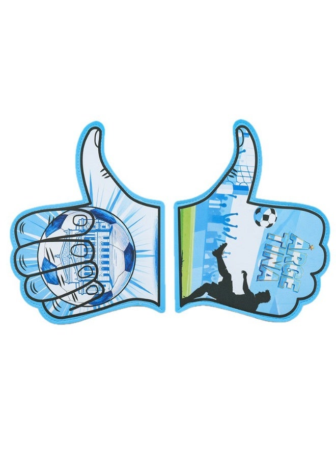 HOMESTAR 1 Pair of Argentina Foam Hand Cheering Gloves, World Cup Cheering Prop, Soccer Game Day Accessories, Stadium Team Cheering Glove For Men And Women, Fan Party Thumb Up Hand, For Football Matches Sports Events Fan Gatherings, One Size Fits All, 22x28cm - Image 1