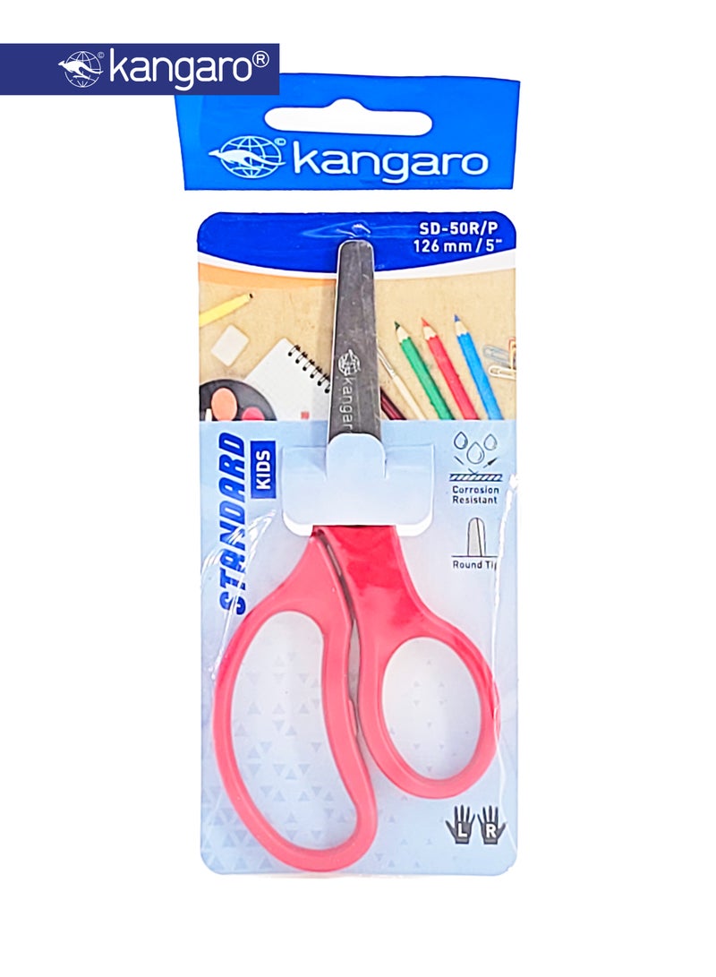 Kangaro Kids Safety Scissors 126mm Round Tip Stainless Steel – 5 Inch - Image 2