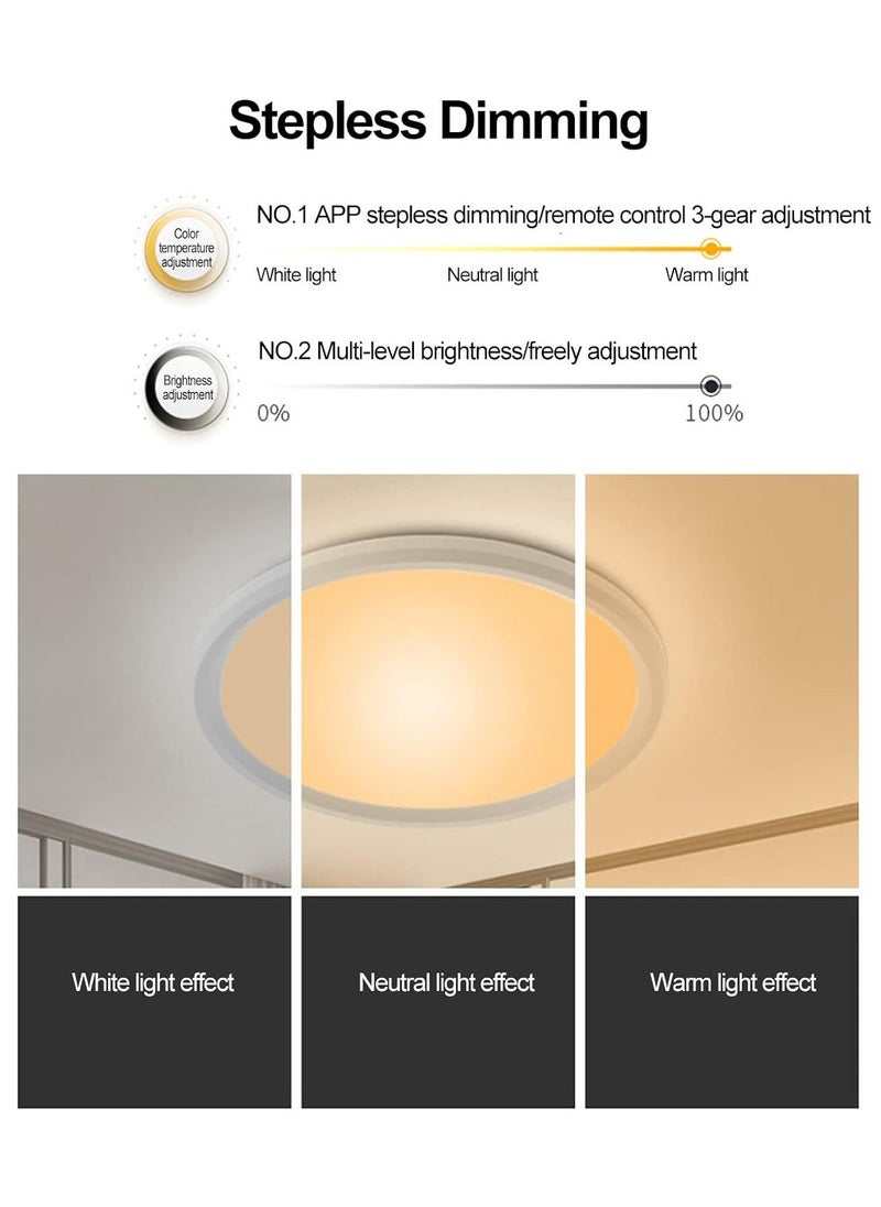 Arabest Ceiling Lamp Led Lights Modern Full Color Dimming, Remote Control, Intelligent Voice Control, Smart Timmer, Bedroom Round Ceiling Lamp Ceiling Light Led  - Image 4