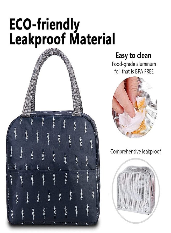 MYZON PAVITR Shop Reusable Insulated Cooler Cute Lunch Bags for Women & Men Pack It Freezable Fashionable Work Picnic or Travel Camping Outdoor Picnic (Blue Feather) - Image 4