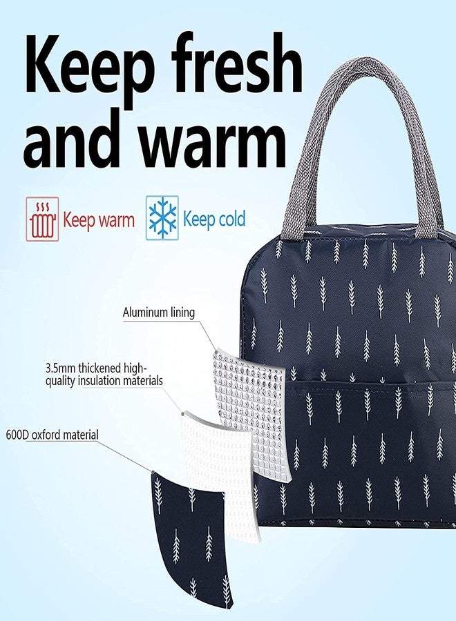 MYZON PAVITR Shop Reusable Insulated Cooler Cute Lunch Bags for Women & Men Pack It Freezable Fashionable Work Picnic or Travel Camping Outdoor Picnic (Blue Feather) - Image 2