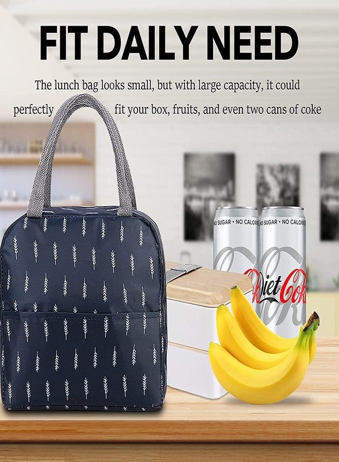 MYZON PAVITR Shop Reusable Insulated Cooler Cute Lunch Bags for Women & Men Pack It Freezable Fashionable Work Picnic or Travel Camping Outdoor Picnic (Blue Feather) - Image 5