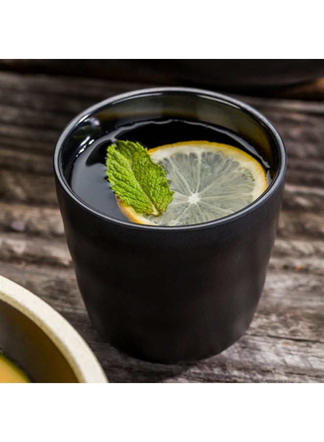 Restaurantware Voga 8 Ounce Tea Cup, 10 Traditional Japanese Tea Cups - Dishwashable, Asian Inspired, Black Melamine Yunomi Tea Cups, Shatterproof, For Matcha Or Green Tea - Image 3