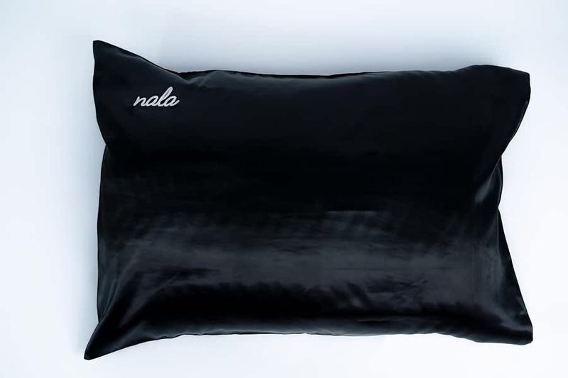 Nala Black Satin Pillowcase for Hair and Skin