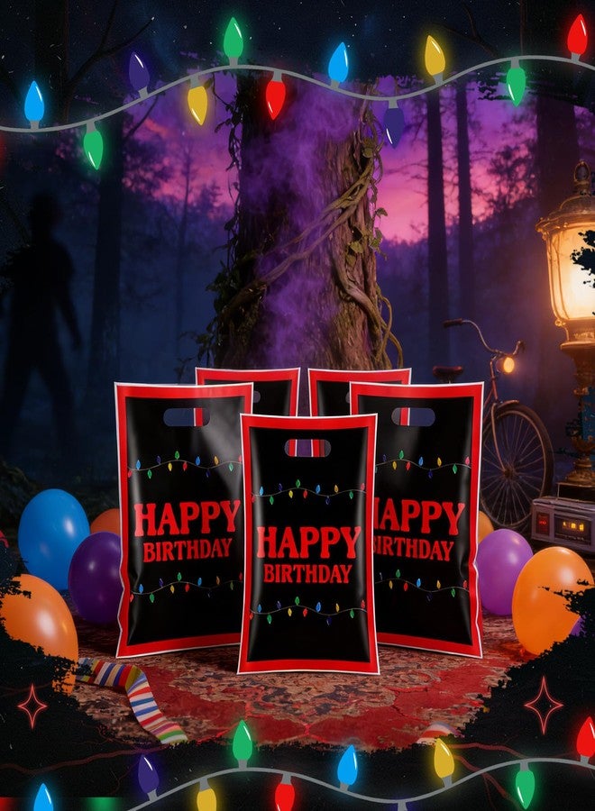 Eccliy 30 Pcs Spooky Party Favor Bags Retro Scary Colorful Light Bulbs Party Decorations Retro Scary Neon Glow Themed Bags for Birthday Supplies - Image 3