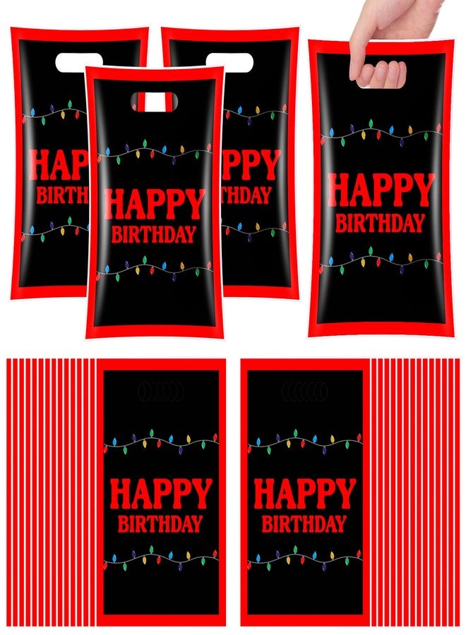Eccliy 30 Pcs Spooky Party Favor Bags Retro Scary Colorful Light Bulbs Party Decorations Retro Scary Neon Glow Themed Bags for Birthday Supplies - Image 1