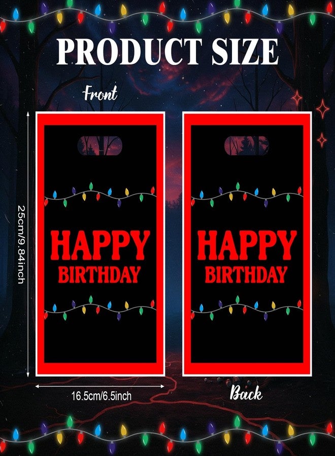 Eccliy 30 Pcs Spooky Party Favor Bags Retro Scary Colorful Light Bulbs Party Decorations Retro Scary Neon Glow Themed Bags for Birthday Supplies - Image 2