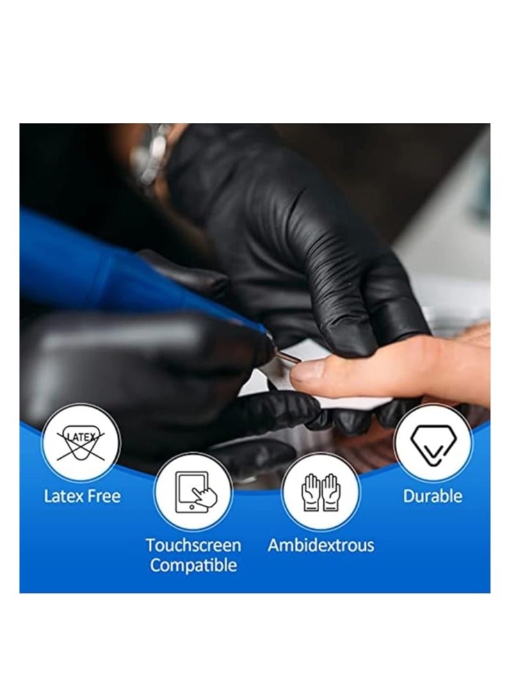 Generic Black Disposable Vinyl Gloves, Heavy Duty, Non Sterile Latex-Free, Disposable Medical Gloves, Cleaning Gloves, Food Safe, Powder-Free 100/Box - Image 2