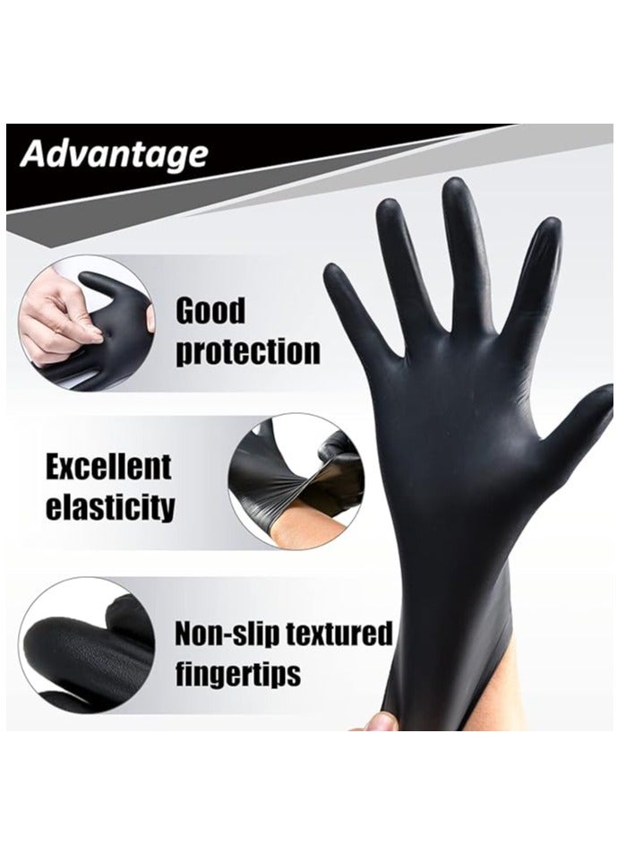 Generic Black Disposable Vinyl Gloves, Heavy Duty, Non Sterile Latex-Free, Disposable Medical Gloves, Cleaning Gloves, Food Safe, Powder-Free 100/Box - Image 3