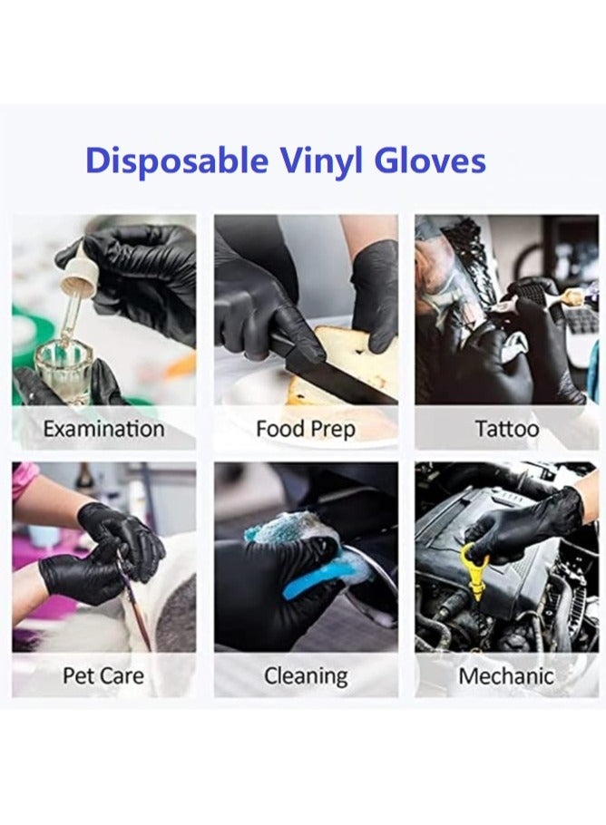 قفازات فينيل أسود إستعمال مرة واحدة، خالية من البودرة, خالية من اللاتكس، قفازات طبية آمنة, متعددة الاستخدامات/ 100 قطعة - Image 5