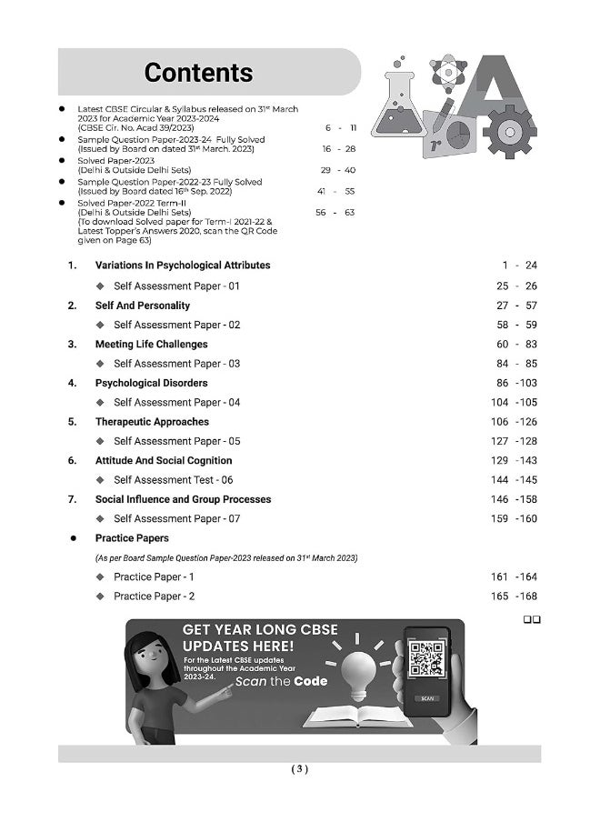 Oswaal CBSE Chapterwise Solved Papers 2023-2014 Psychology Class 12th (2024 Exam)  - Image 3